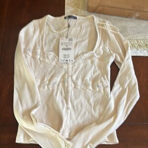 Elegant Cream Long Sleeve Top